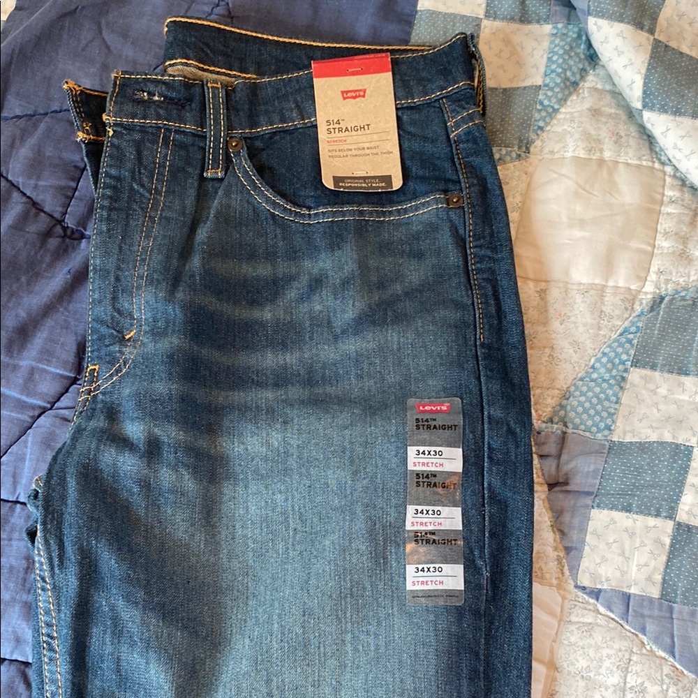 LEVI 514 STRAIGHT STRETCH 34X30 Men’s Jeans New With Tags